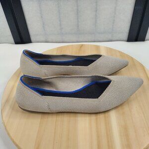 Rothy's Points Classic Light Gray Slip-On Washable Flats Shoes Women US 9.5